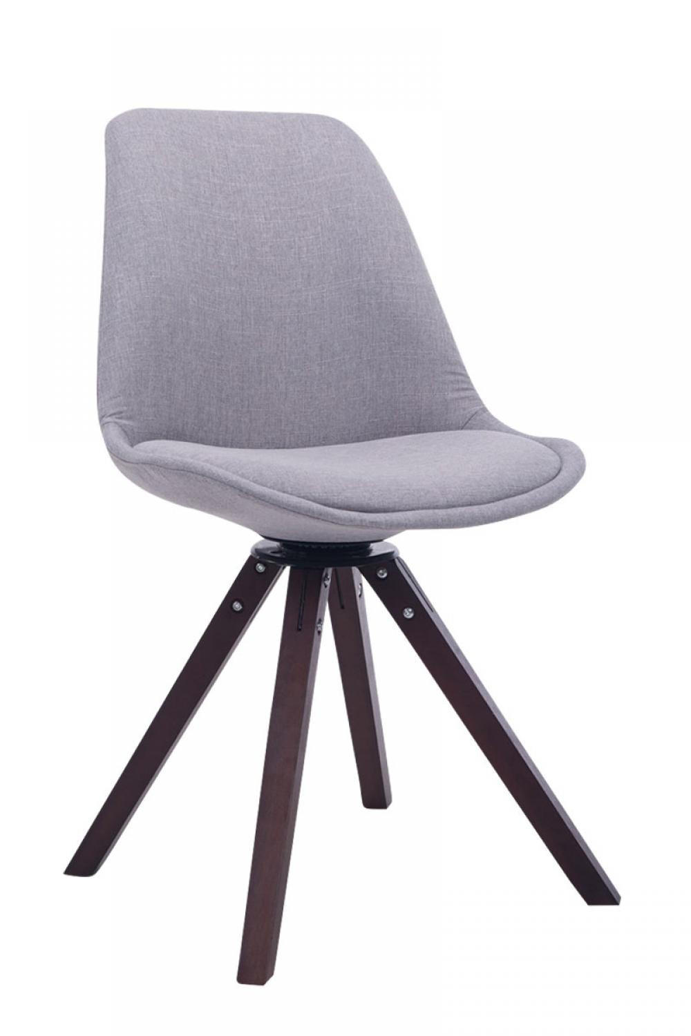 DREHSTUHL Stoff Grau - Walnussfarben/Grau, Holz/Textil (48/84/56cm) - CLP