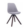 DREHSTUHL Stoff Grau - Walnussfarben/Grau, Holz/Textil (48/84/56cm) - CLP