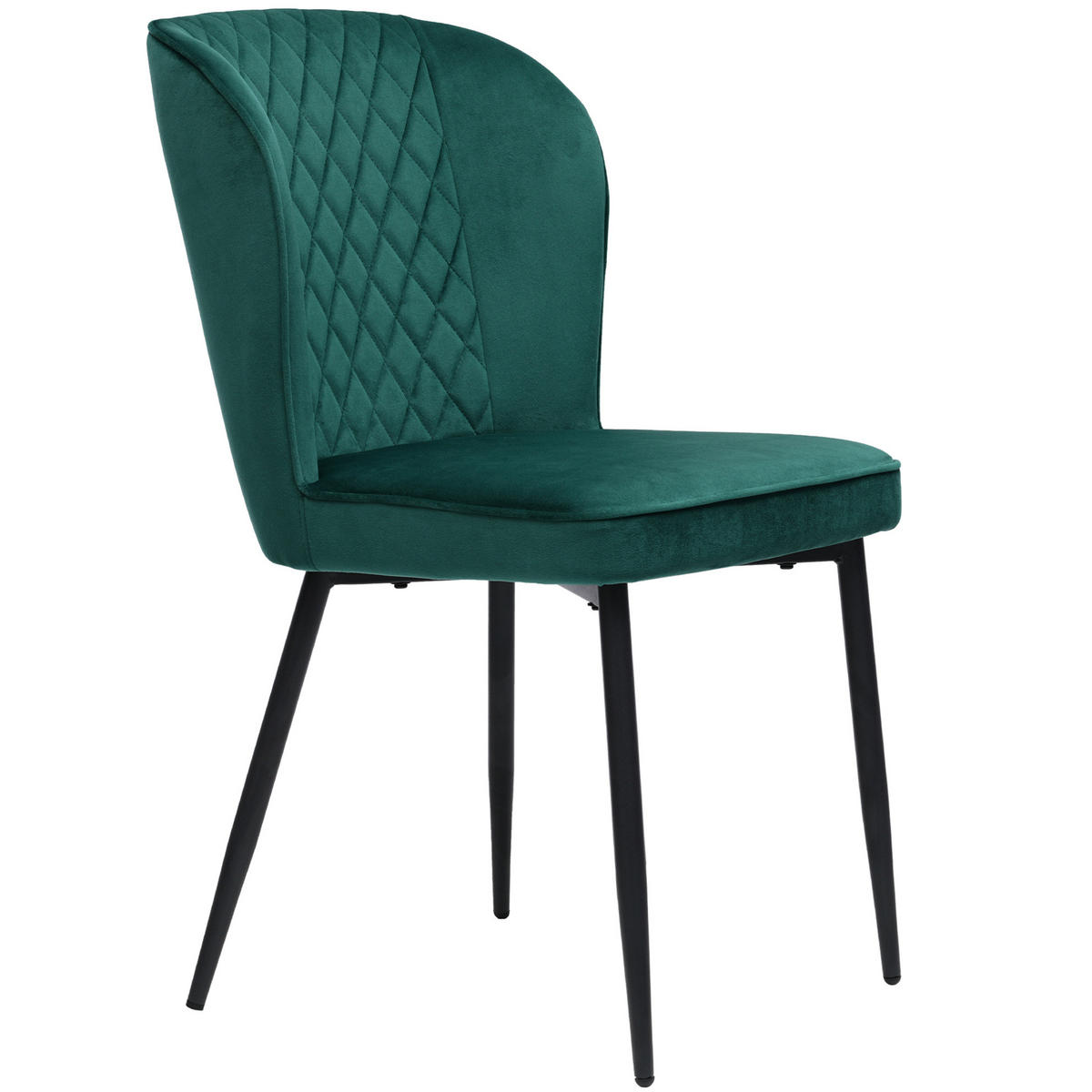 ESSZIMMERSTUHL ergonomisch Samt Grün Metallgestell - Grün, Metall (43/86/47cm) - Meubliv