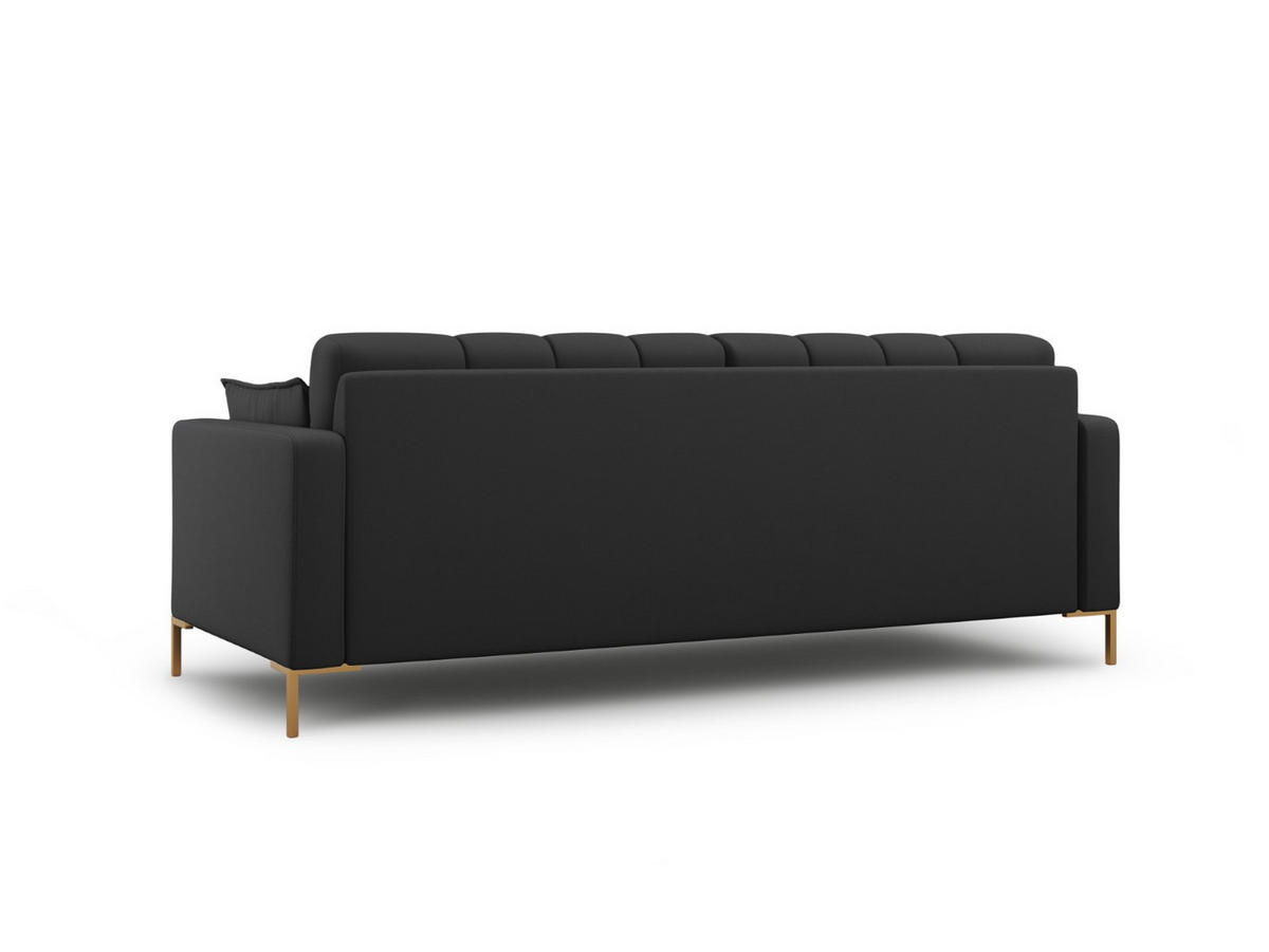 SOFA Mamaia aus strukturiertem Stoff dunkelgrau 3 Sitzplätze - Dunkelgrau, Textil (92/75/177cm) - Micadoni