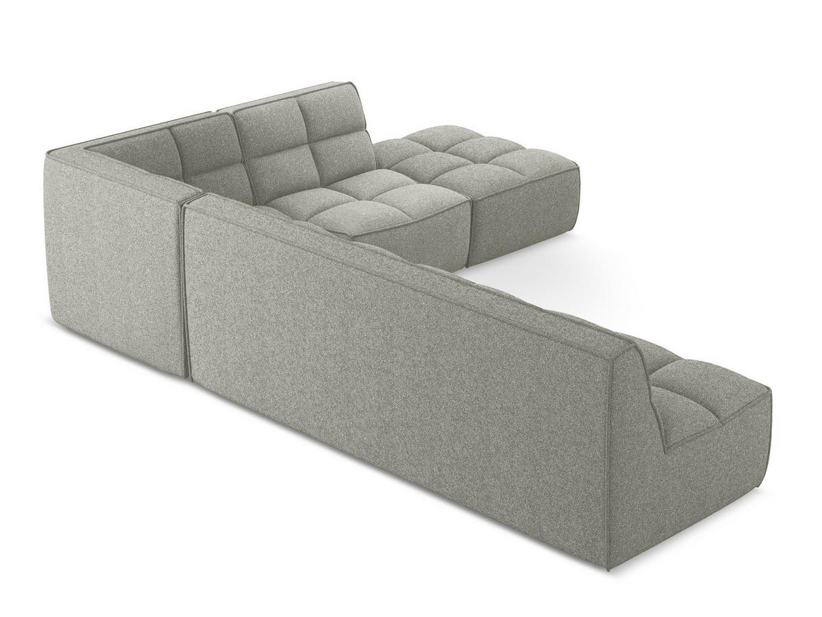 ECKSOFA Beidseitig Strukturstoff Stoff Grau - Hellgrau/Schwarz, Kunststoff/Textil (308/258cm) - Makamii
