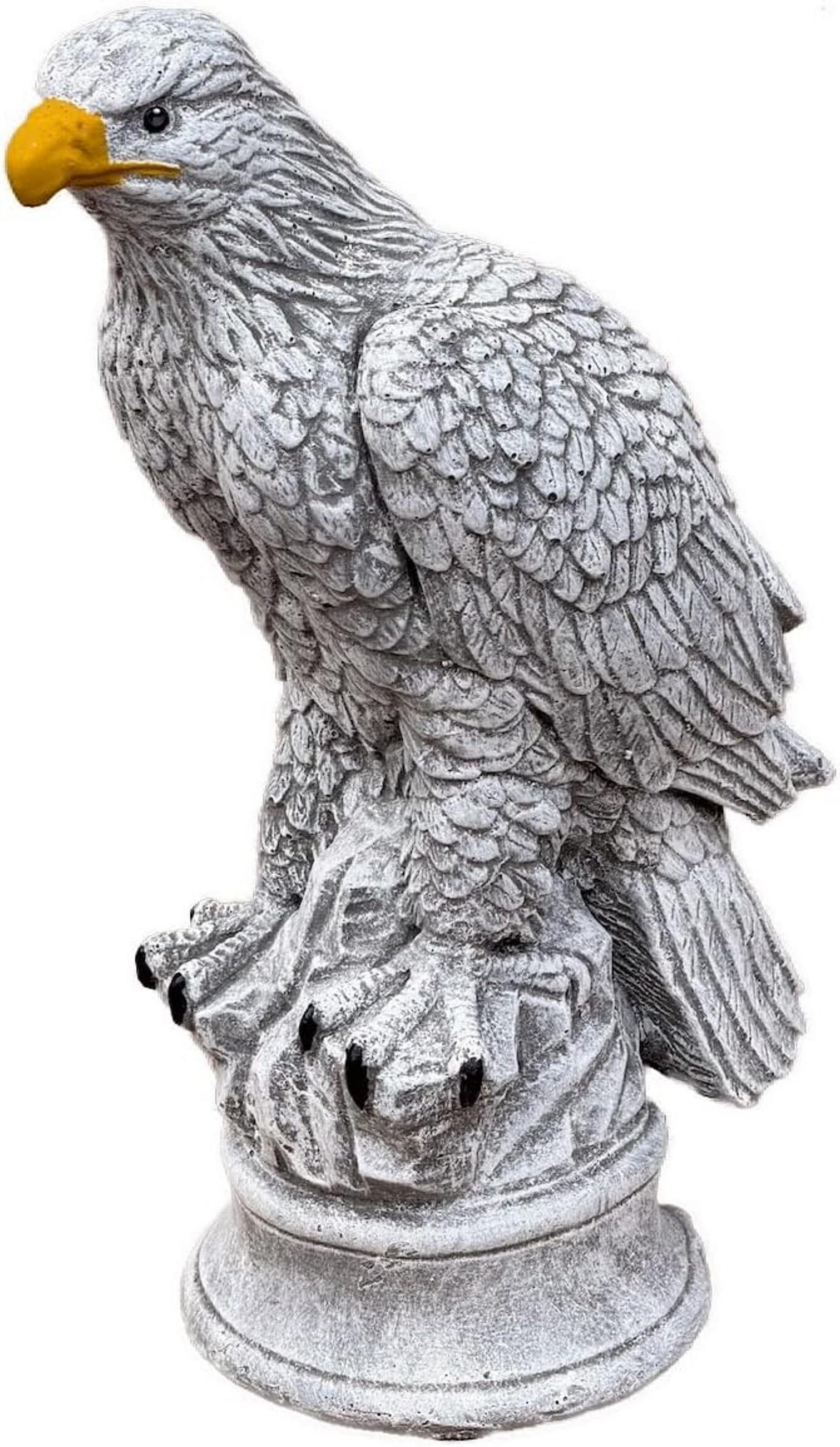 STEINGUSS Adler Gartenfigur, Frostfest Steinfigur - Grau, Stein (19/38/14cm) - stoneandstyle