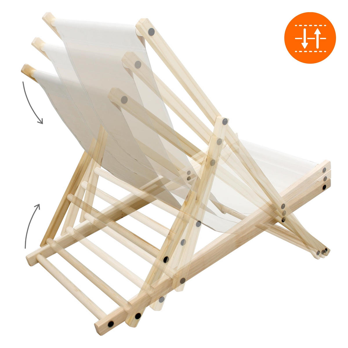 LIEGESTUHL samt Beige 2er Set - Beige, Holz (52/83/117cm) - ECD-Germany