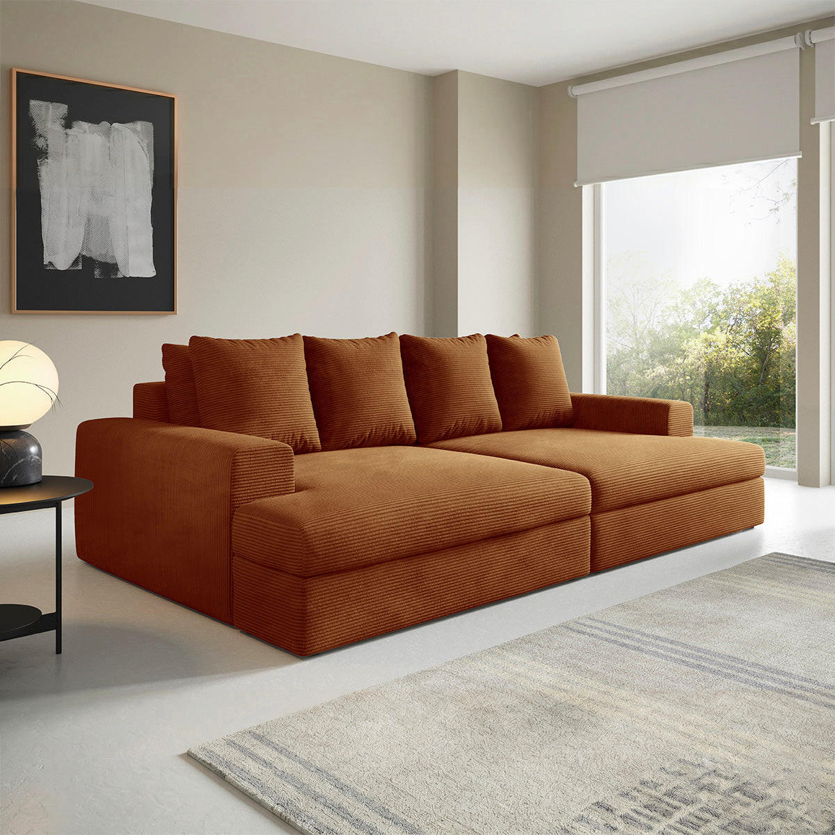 SOFA Paola 3 Sitzplätze Ziegelrot - Rot, Holz (272/86/167cm) - Petits-meubles