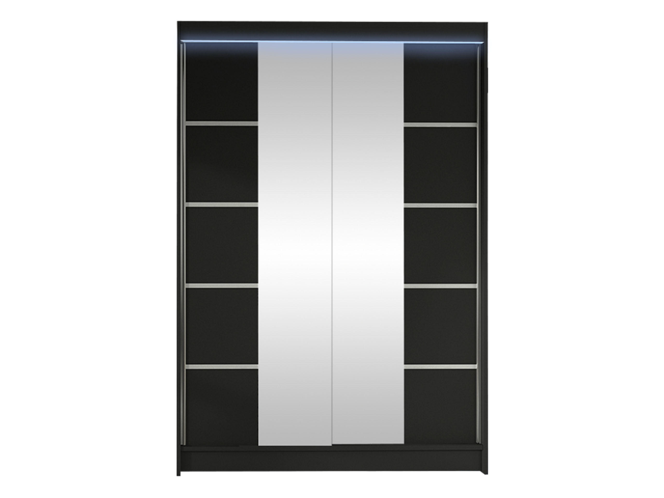 SCHWEBETÜRENSCHRANK Lino V mit RGB LED Beleuchtung - Schwarz, Holzwerkstoff/Metall (120/200/58cm) - MIRJAN24