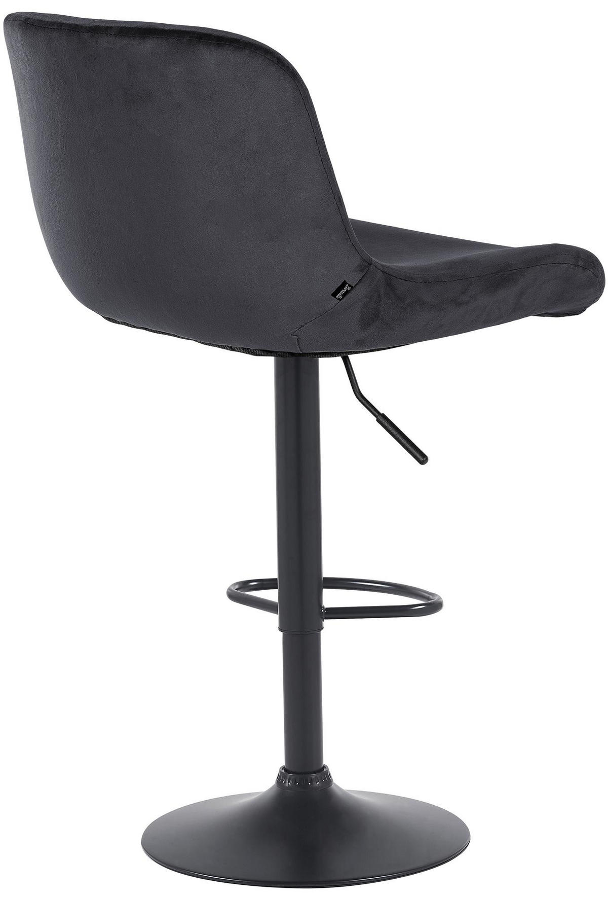 BARHOCKER Samt schwarz - Schwarz, Textil/Metall (50/85/50cm) - CLP