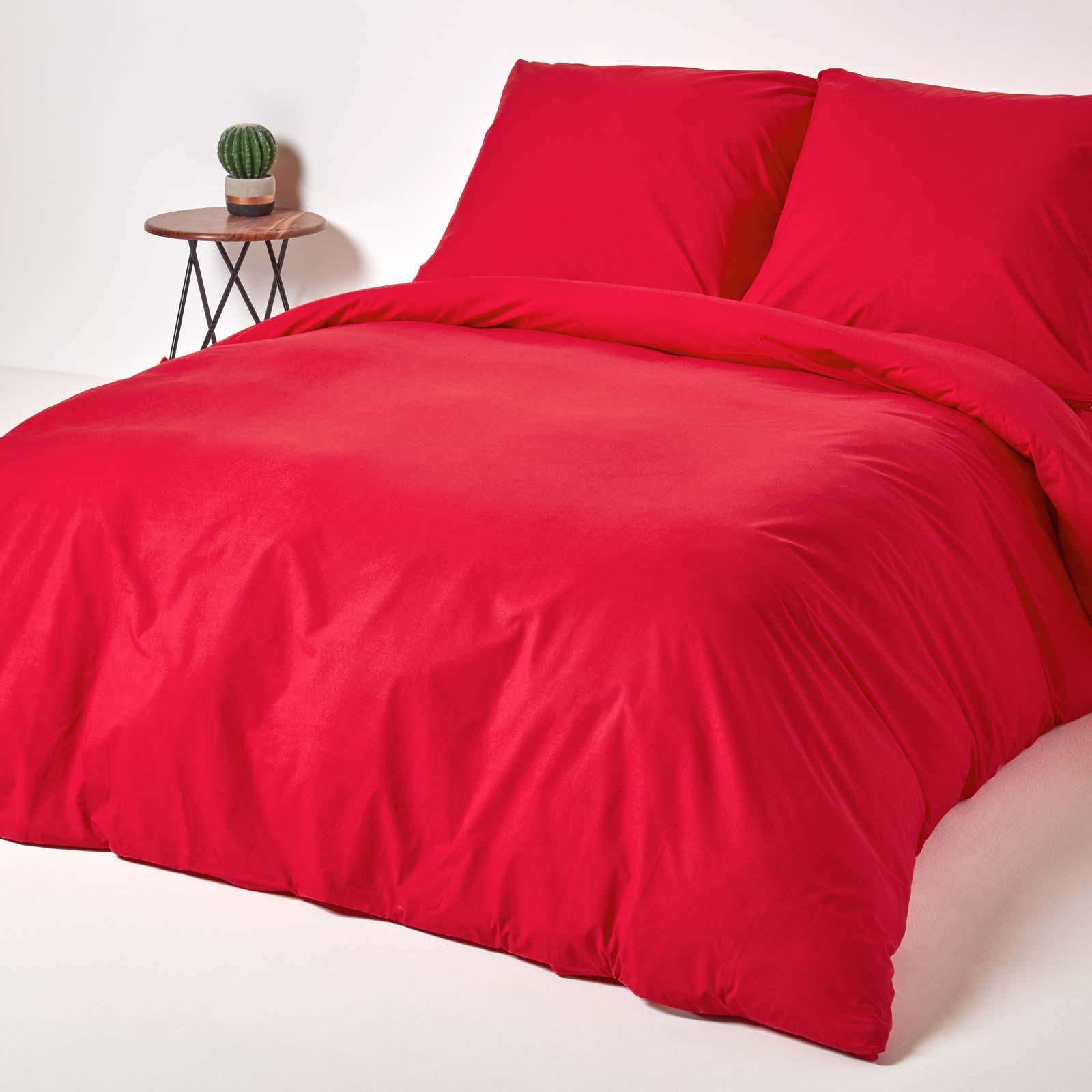 BETTWÄSCHE Perkal Fadendichte 200 - Rot, Textil (155/220cm) - Homescapes