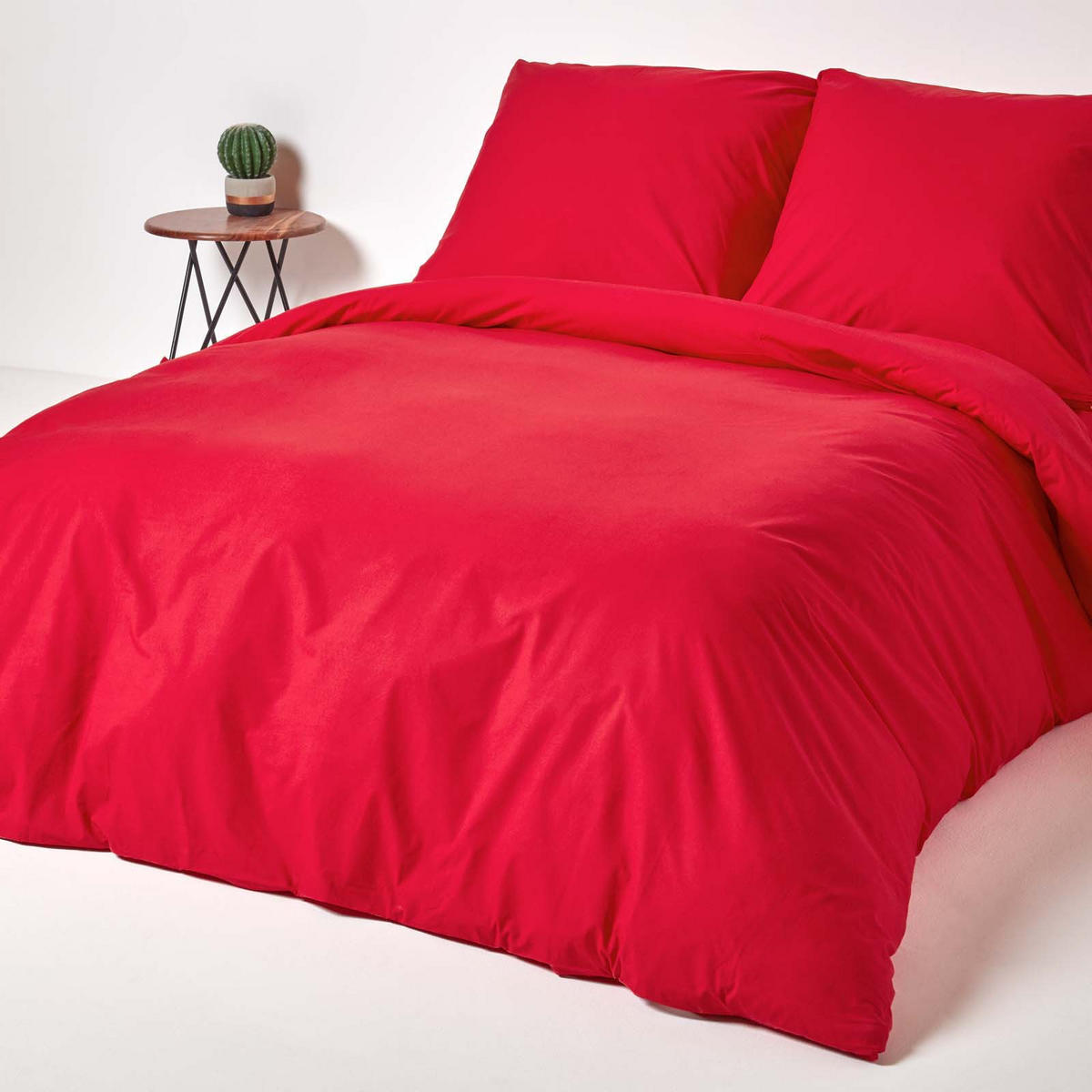 BETTWÄSCHE Perkal Fadendichte 200 - Rot, Textil (240/220cm) - Homescapes