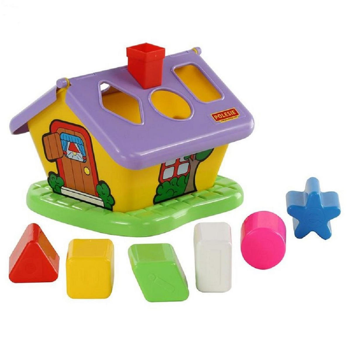 SORTIERSPIEL Steckspiel Haus 3354 6 Formen, Haus-Design, bunter Formsortierer, ab 12 Monate, Griff - Multicolor, Kunststoff (20/16/21cm) - Polesie