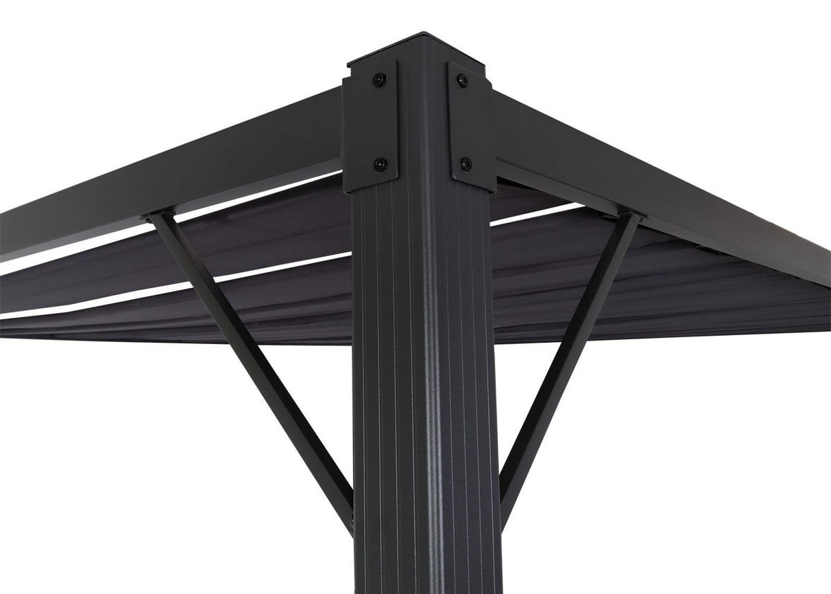 PERGOLA 213x400x300cm Anthrazit - Anthrazit, Metall (400/213/300cm) - BERLINLODGE