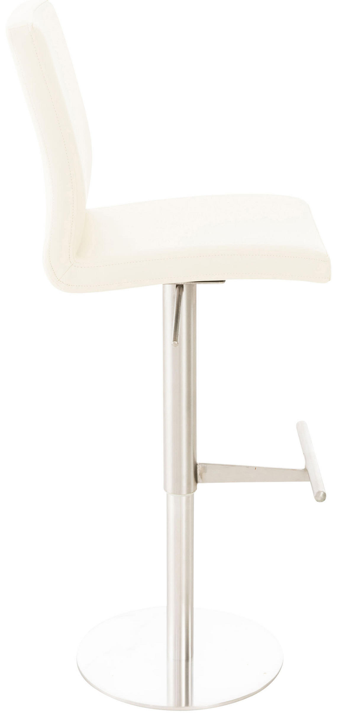 BARHOCKER Lederlook Creme - Edelstahlfarben/Creme, Textil/Metall (40/93/49cm) - CLP