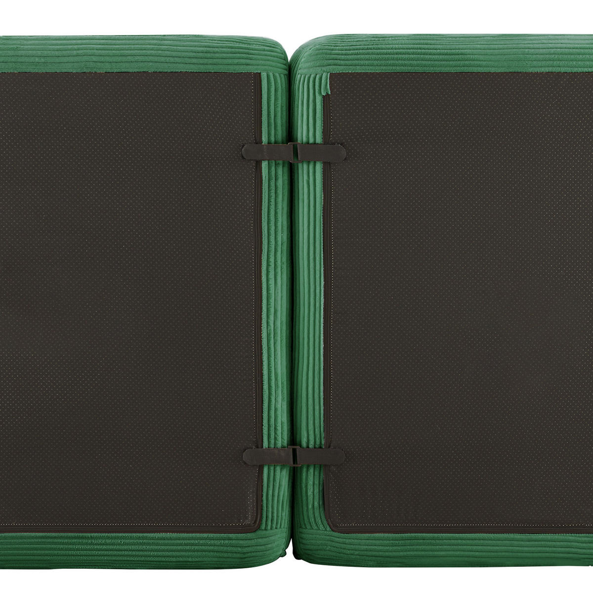 MODULÁRNÍ pohovka z manšestru 382x177x69 cm zelená, bez montáže, s protiskluzovou základnou - zelená barva, textil (177/382cm) - Modfu