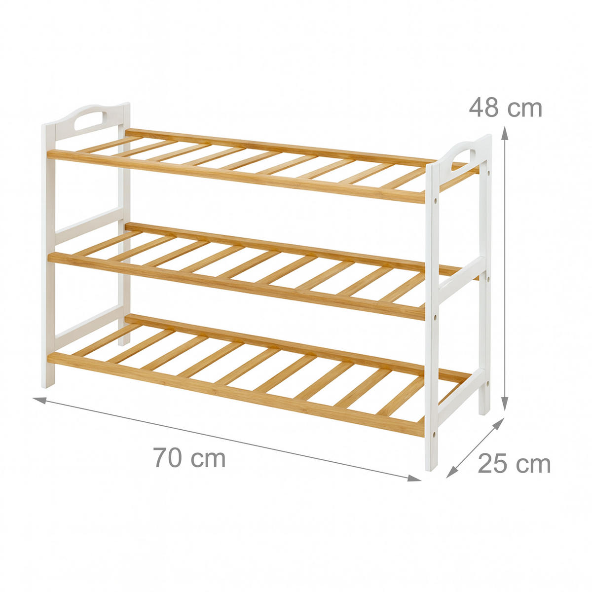 SCHUHREGAL - Hellbraun, Holz (70/48/25cm) - Relaxdays