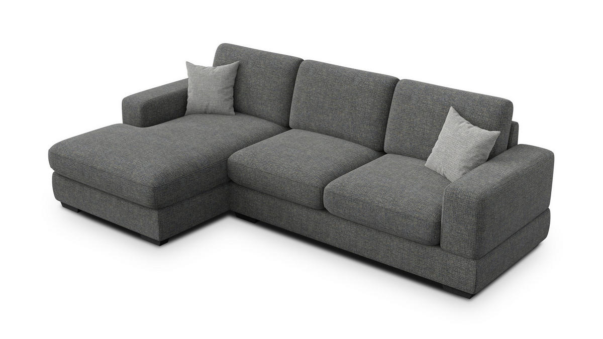 ECKSOFA OTTO 4-Sitzer, anthracit - Schwarz/Grau, Holz/Textil (279/159cm) - Courtois Laville