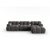 MODULARES-ECKSOFA rechts Bellis aus Samt dunkelgrau 4 Sitzplätze - Dunkelgrau, Textil (122/285cm) - Micadoni