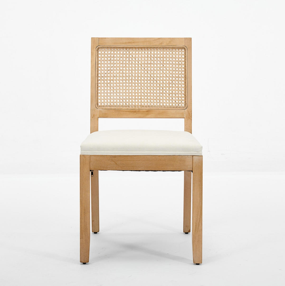 ESSZIMMERSTUHL mit Rattangeflecht Leinen Beige 2er-Set - Beige, Holz (48/86.5/56cm) - Meubliv