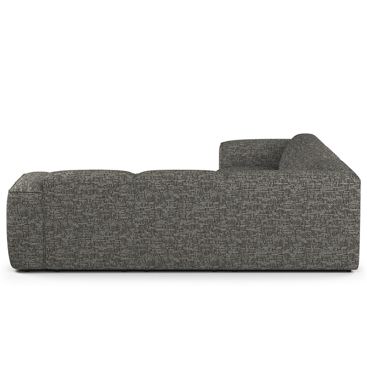 ECKSOFA mit Rundecke - Schwarz/Grau, Kunststoff/Textil (325/260cm) - home24