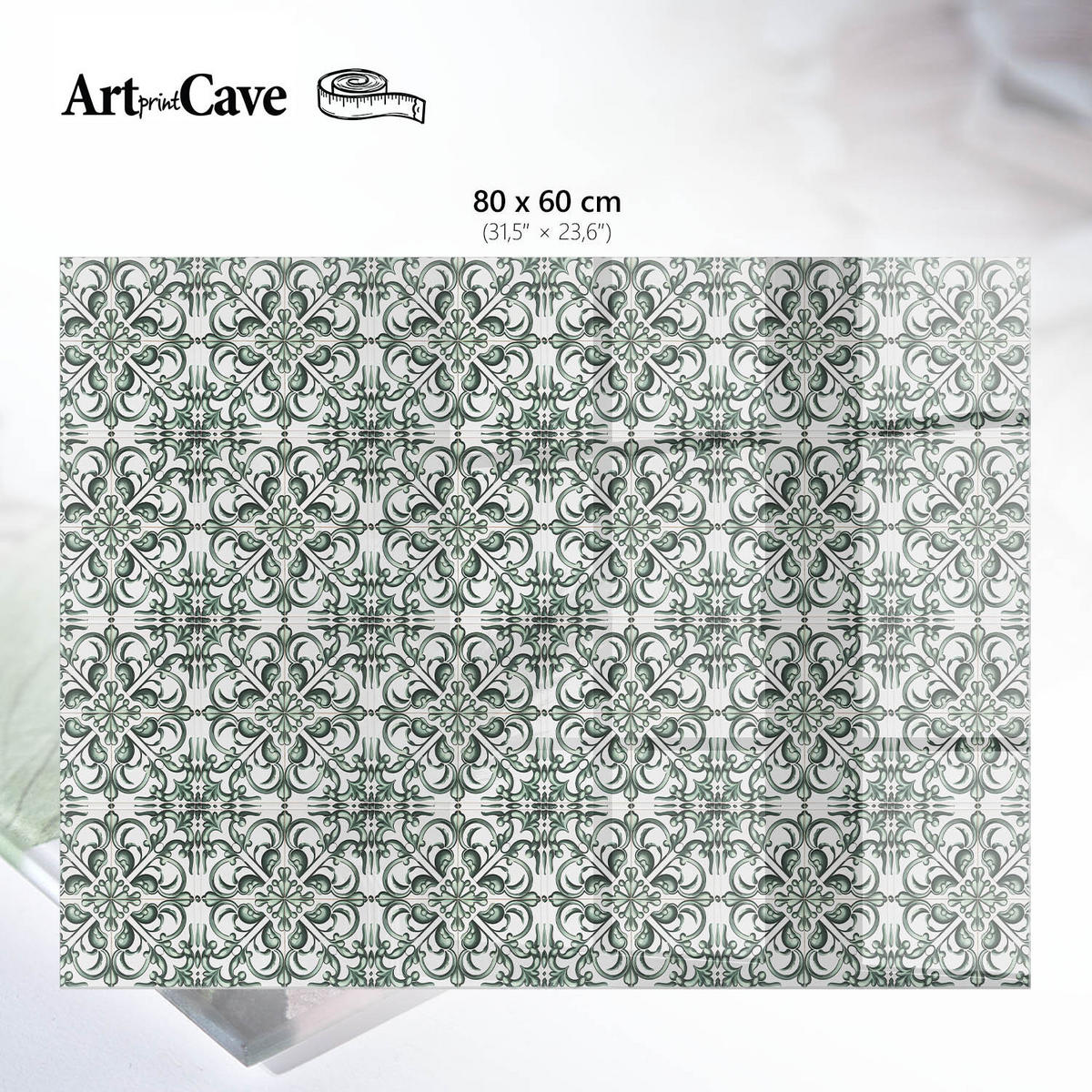 GLASPLATTE 80x60 cm – Klassische Muster - Gelb, Glas (0.4/80/60cm) - ArtPrintCave