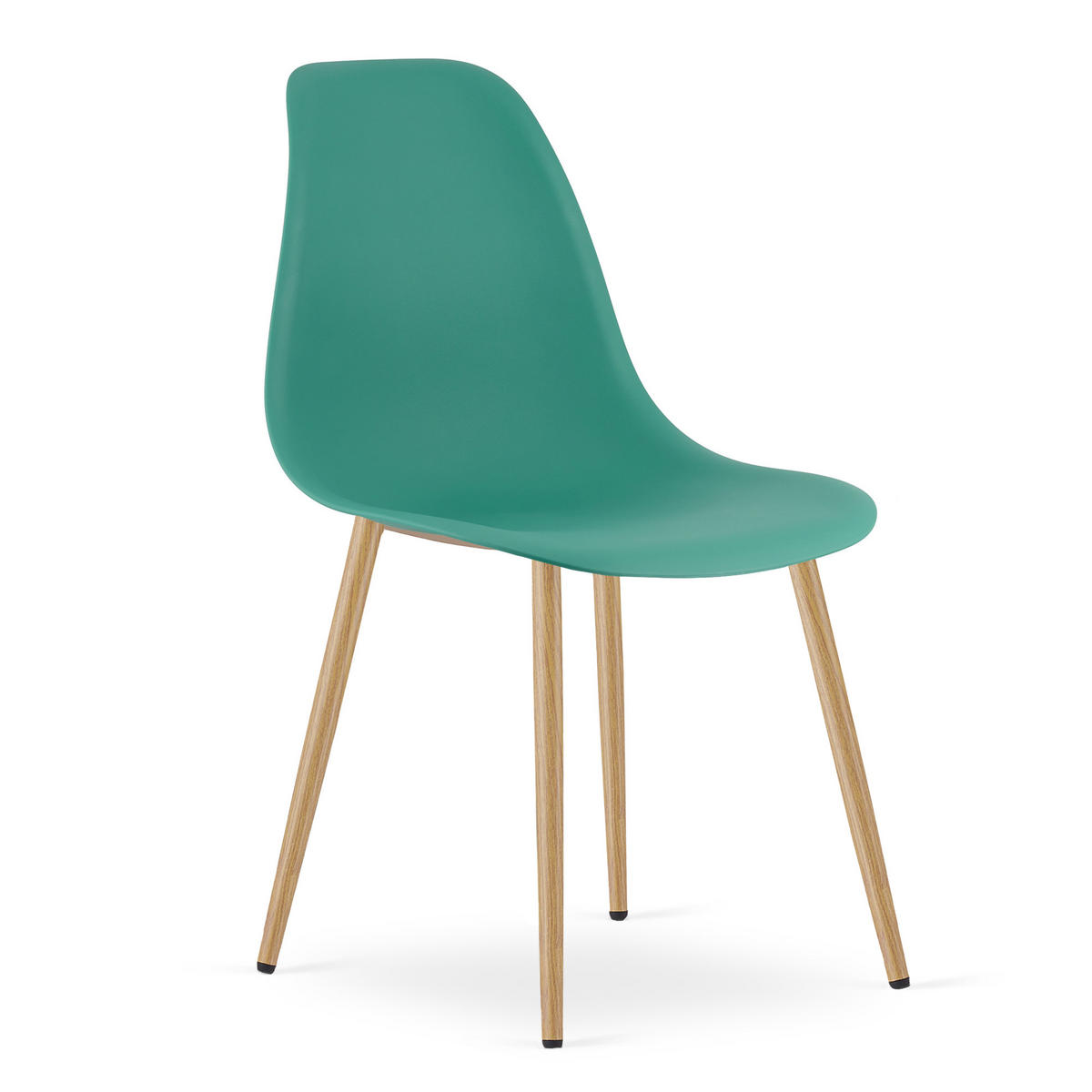 ESSZIMMERSTUHL 3-er Set KALEO grüner Sitz, natürliche Beine - Naturfarben/Grün, Kunststoff (46/84/51cm) - Valora