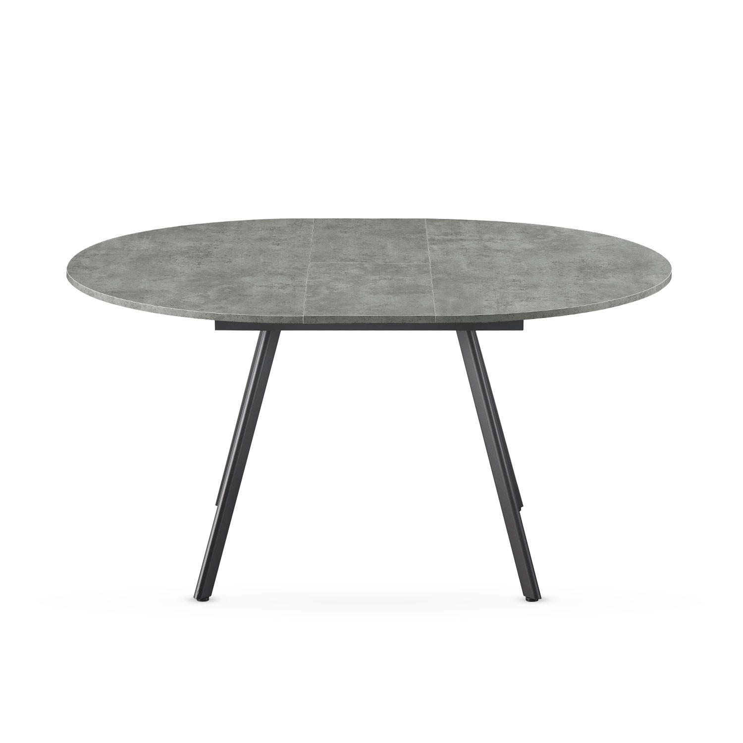 ESSTISCH TILL 120-150/120/76 cm Rund Beton - Schwarz/Grau, Holzwerkstoff (120/120/76cm) - B&D Home