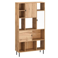 BÜCHERREGAL Kendo Wotan Eiche / weiß 100 / 35 / 185cm - Multicolor/Schwarz, Holz/Holzwerkstoff (100/185/35cm) - Feldmann-Wohnen