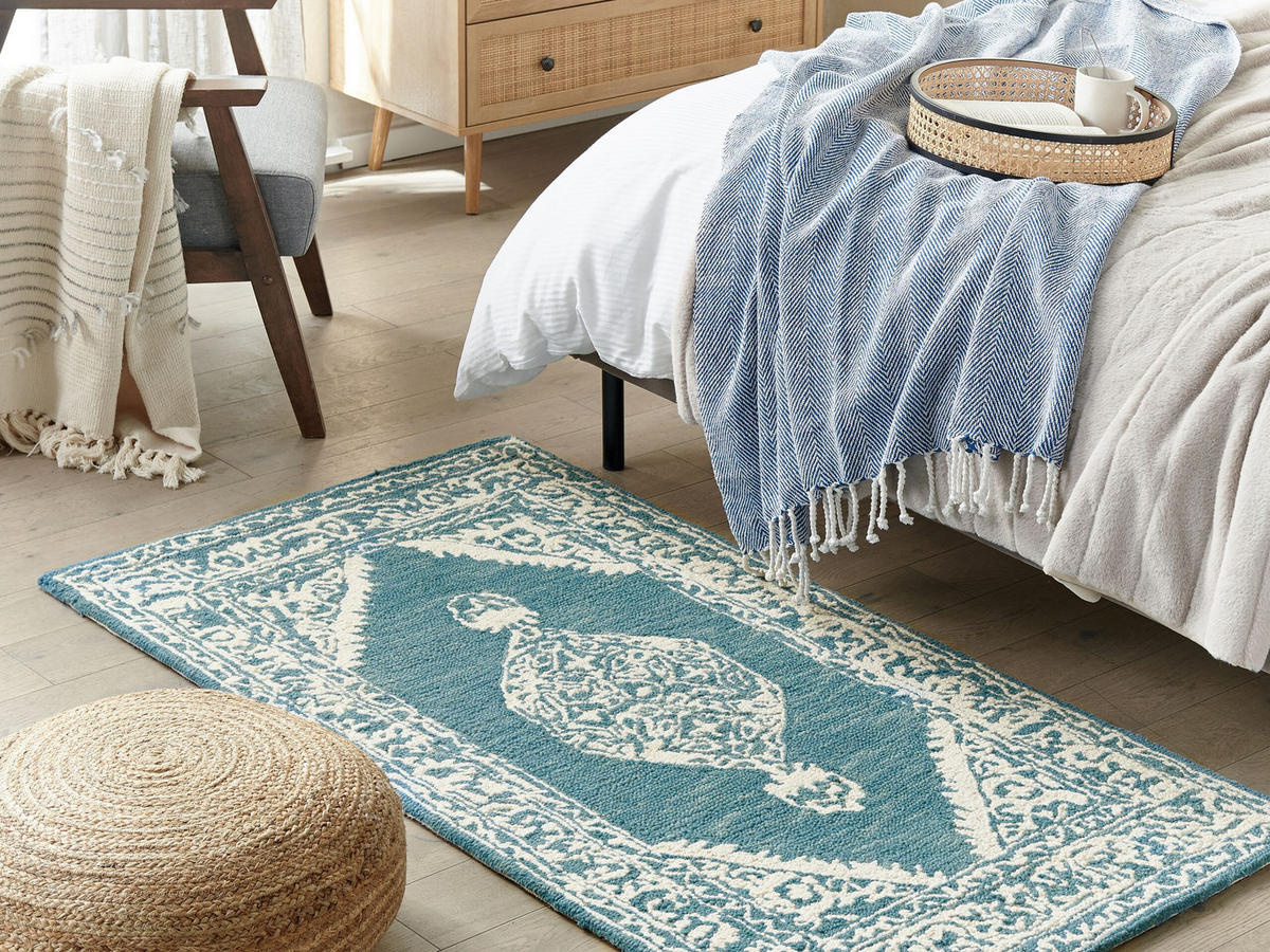 KURZFLOR-TEPPICH Gevas 150/80 cm - Blau, Textil (80/150cm) - Beliani