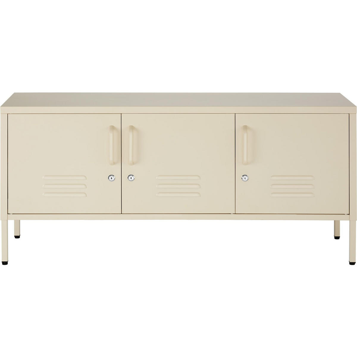 SIDEBOARD Baker, Kippschutz, höhenverstellbare Füße, creme - Creme, Metall (120/55.5/37.5cm) - tectake