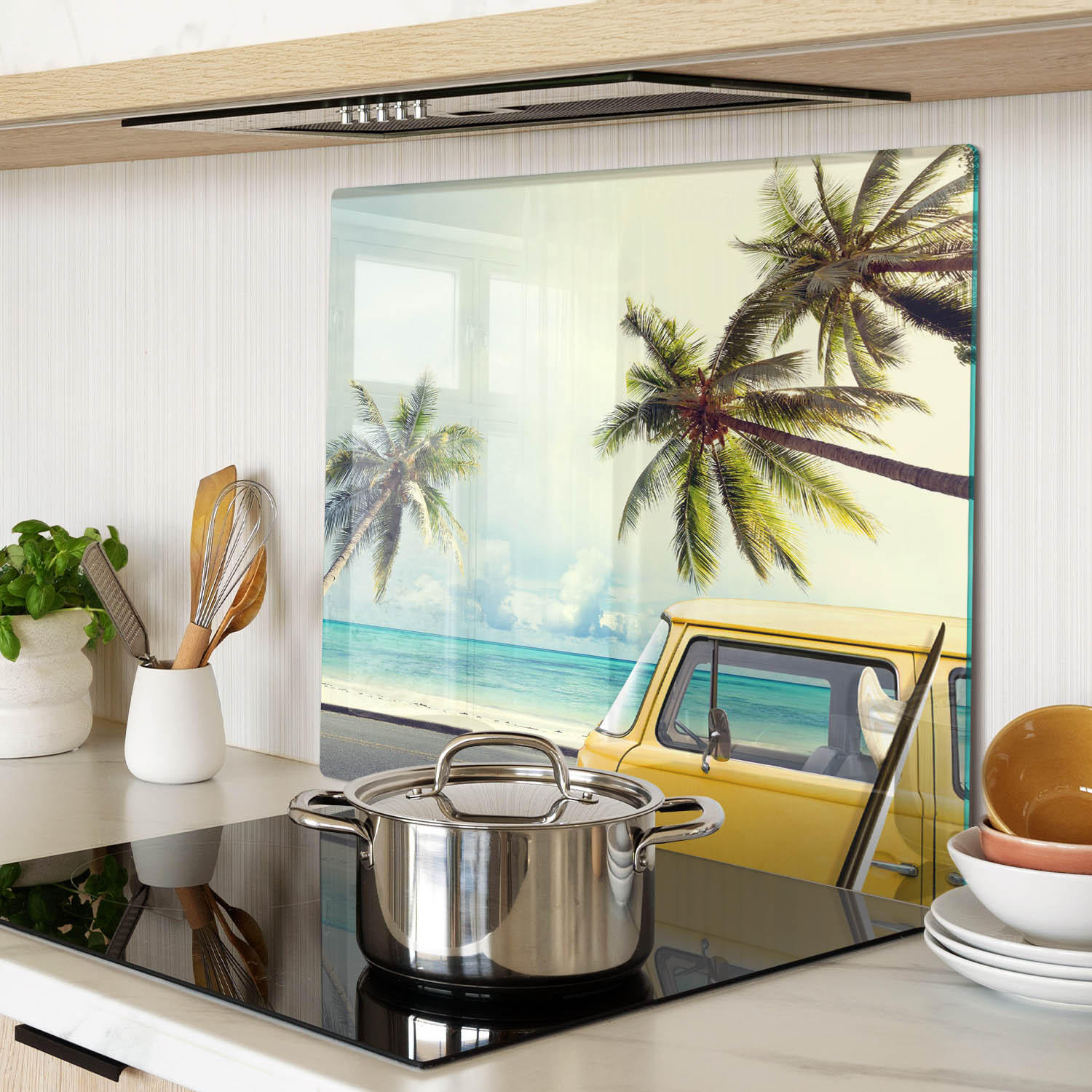 GLASPLATTE 60x52 cm Busstrand - Gelb, Glas (60/0.4/52cm) - TULUP