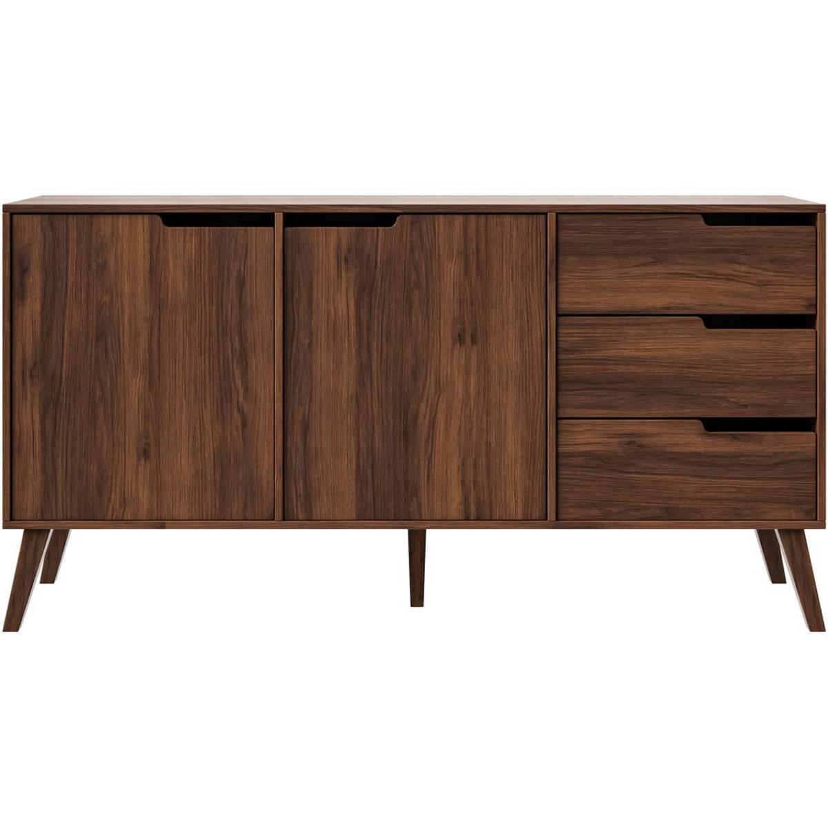 KOMMODE Norel mit 3 Schubalden und 2 Türen, Walnuss - Walnussfarben, Holz/Holzwerkstoff (160/80/40cm) - Beautysofa