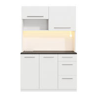 BUFFETSCHRANK 120x40x180cm LED Steckdose USB Weiß - Weiß, Holzwerkstoff (120/180/40cm) - FLIEKS