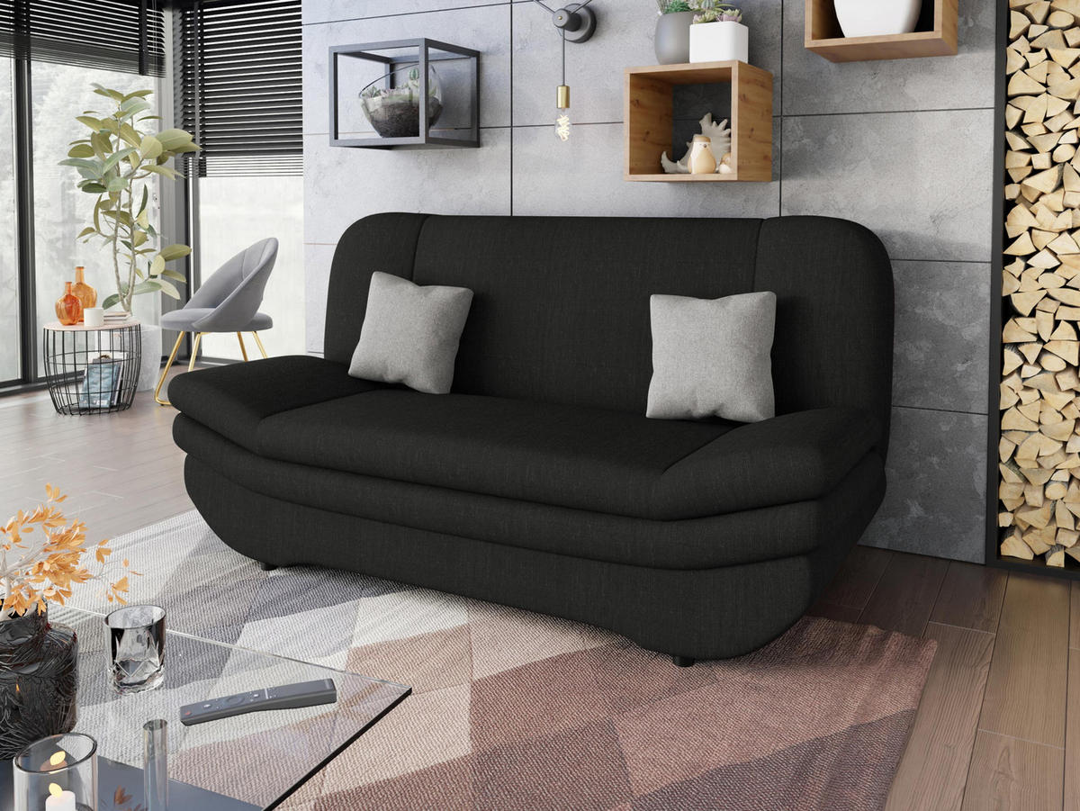SCHLAFSOFA Weronika - Anthrazit/Schwarz, Holz/Kunststoff (200/95/90cm) - MIRJAN24