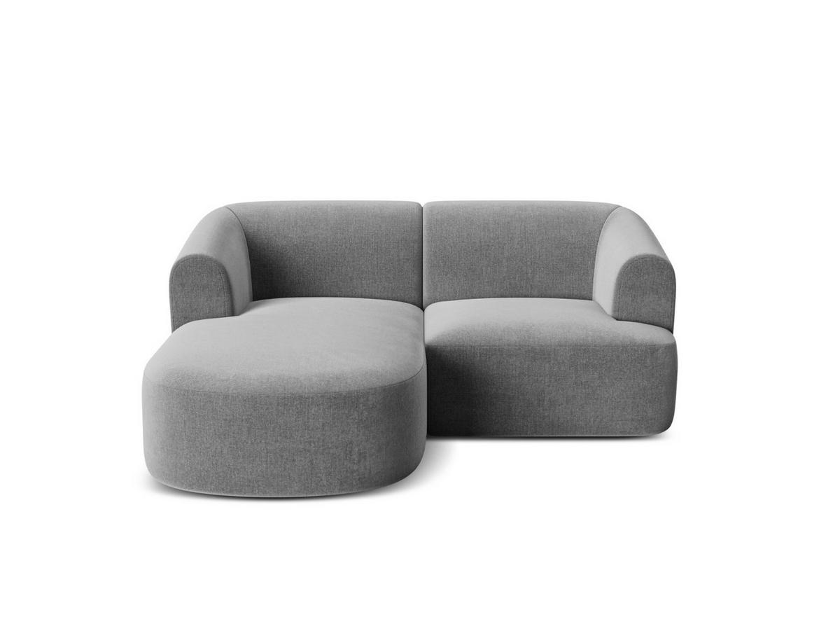 MODULARES-ECKSOFA links Campi aus Samt grau 3 Sitzplätze - Grau, Textil (156/180cm) - Cosmopolitan Design