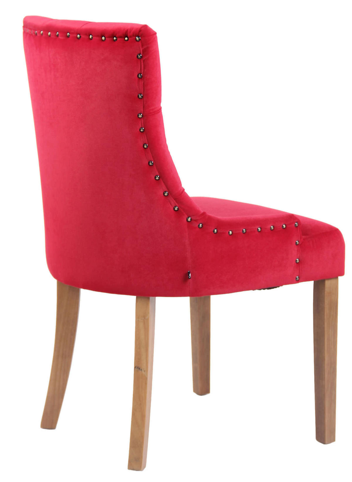 ESSZIMMERSTUHL Aboli Samt, antik-hell Rot - Hellbraun/Rot, Holz/Textil (55/92/58cm) - TPFLiving