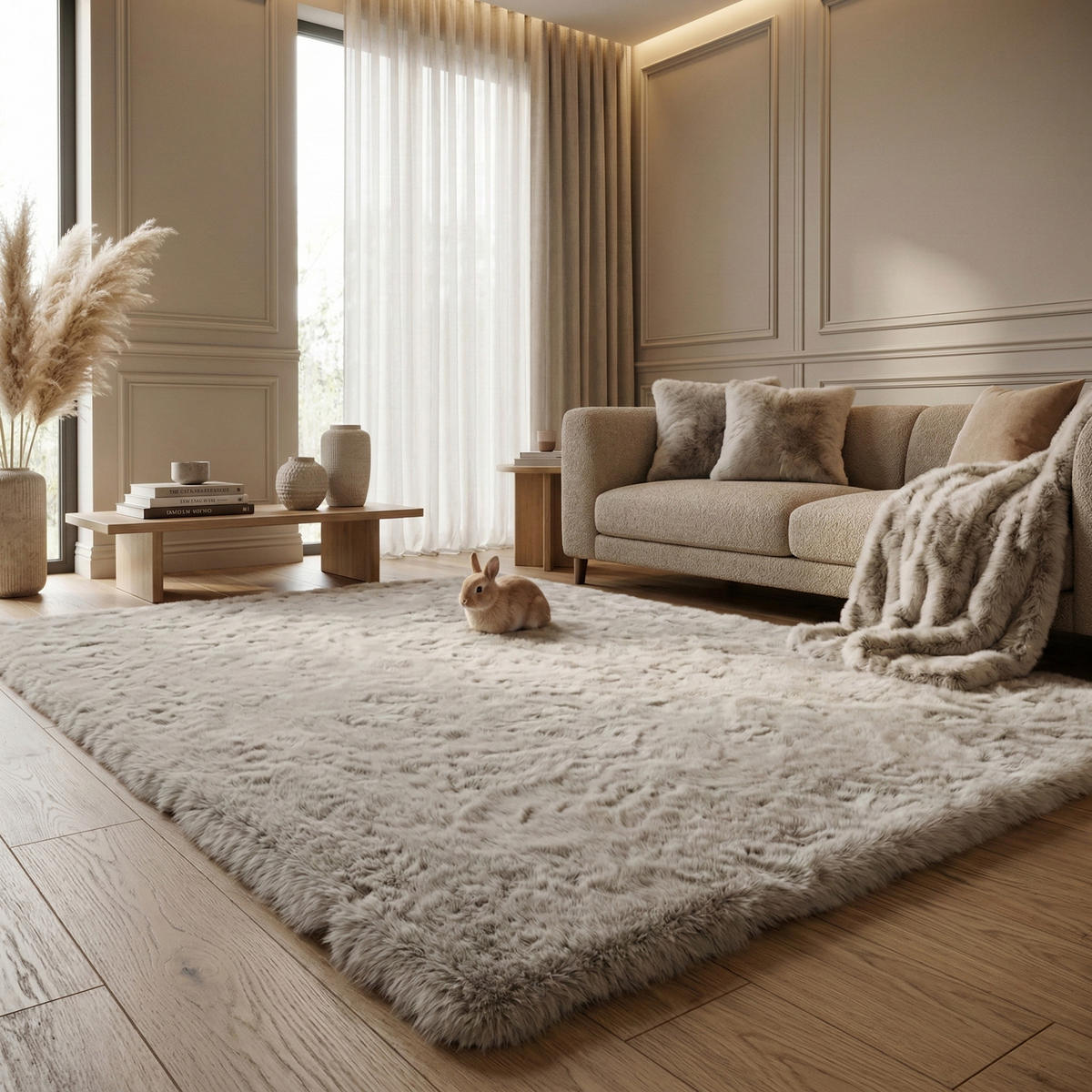 FELLTEPPICH HEAVEN SUPER SOFT 80/150 cm Greige - Greige, Textil (80/150cm) - Consilio Concept