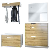 GARDEROBE Kolmio Fronten in Eiche Natur - Eichefarben, Holzwerkstoff (190/185/33cm) - Vladon