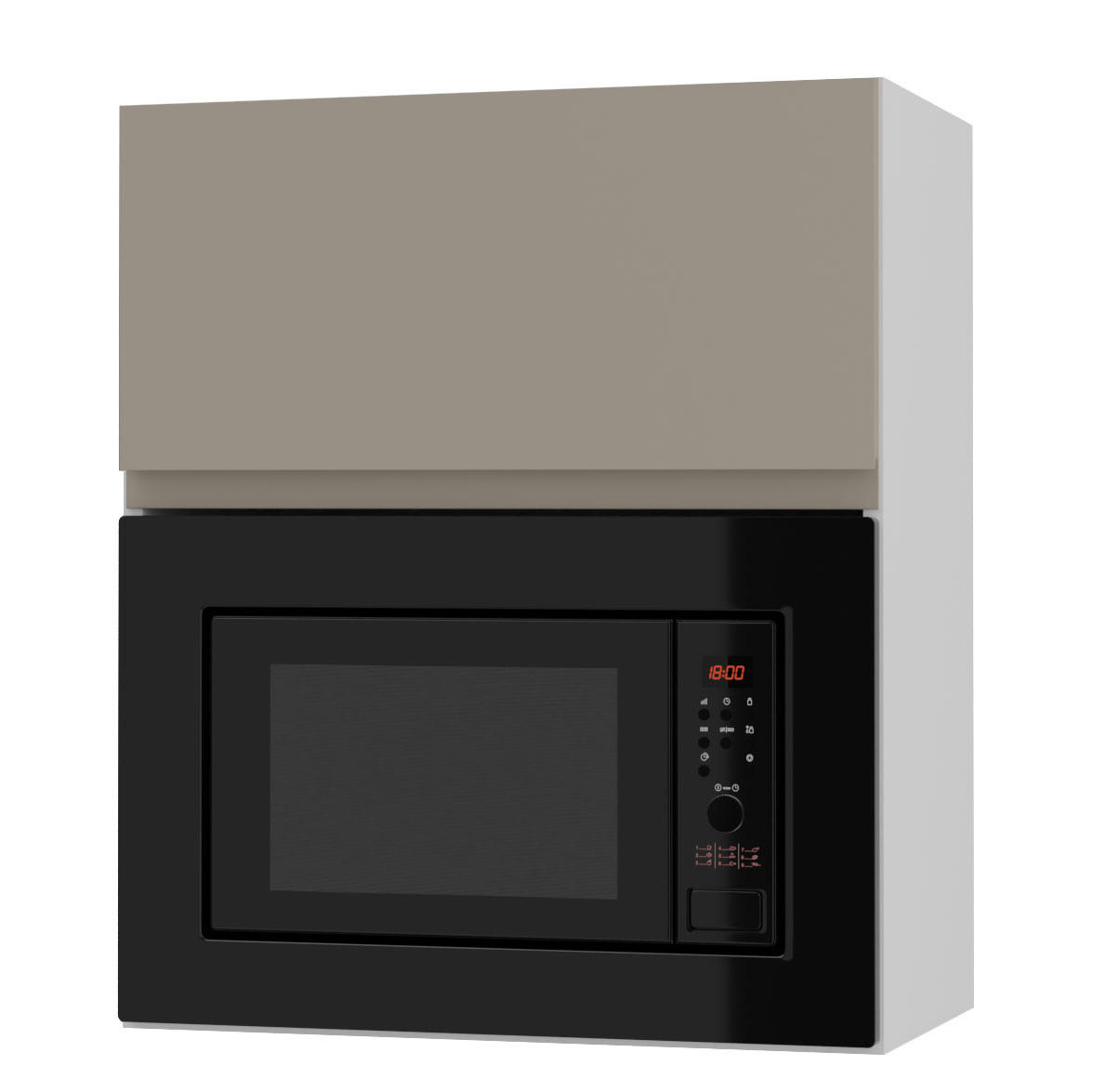Feldmann-Wohnen Mikrowellenumbauschrank Grau, Weiß 60x72x32.5 cm