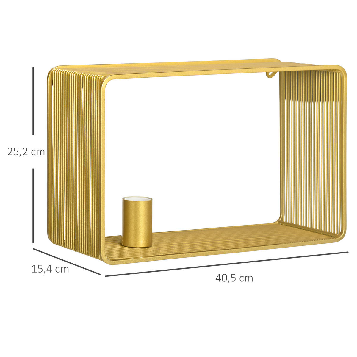 WANDLEUCHTE, 40 W Wandlampe, Gold - Goldfarben, Metall (15.4/25.2/40.5cm) - HOMCOM