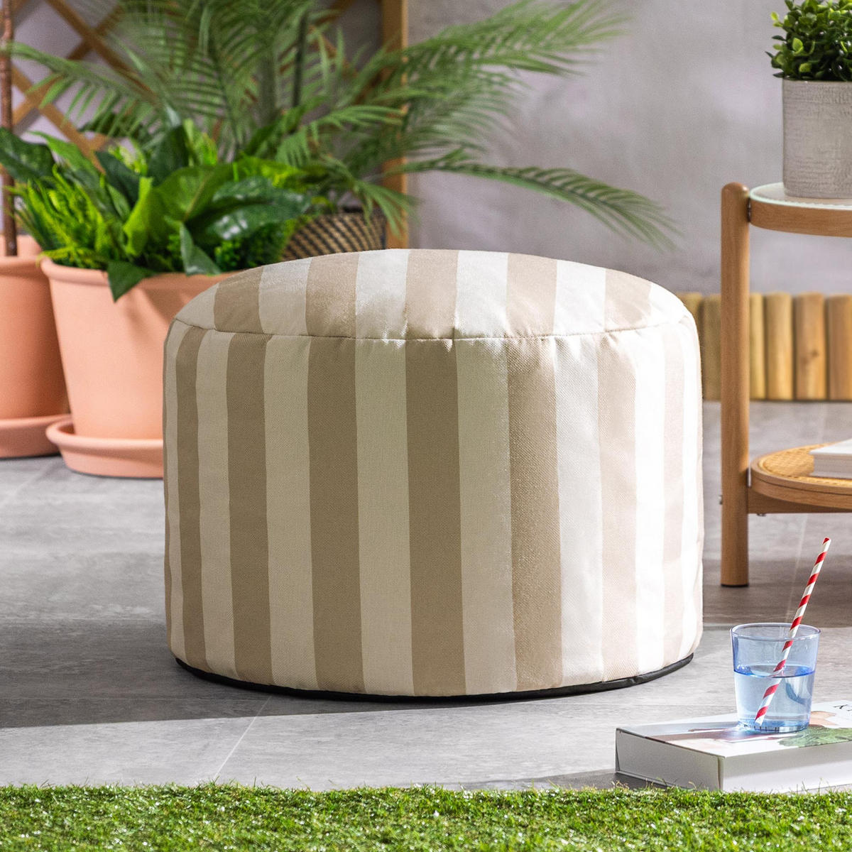 SITZPOUF Milano - Taupe, Textil (55/35/55cm) - icon