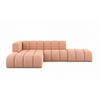 ECKSOFA L-form mit Hocker, Grand Mini, Stoff Salvador, Rosa, Links - Rosa, Holz (295/179cm) - Kaiser Möbel