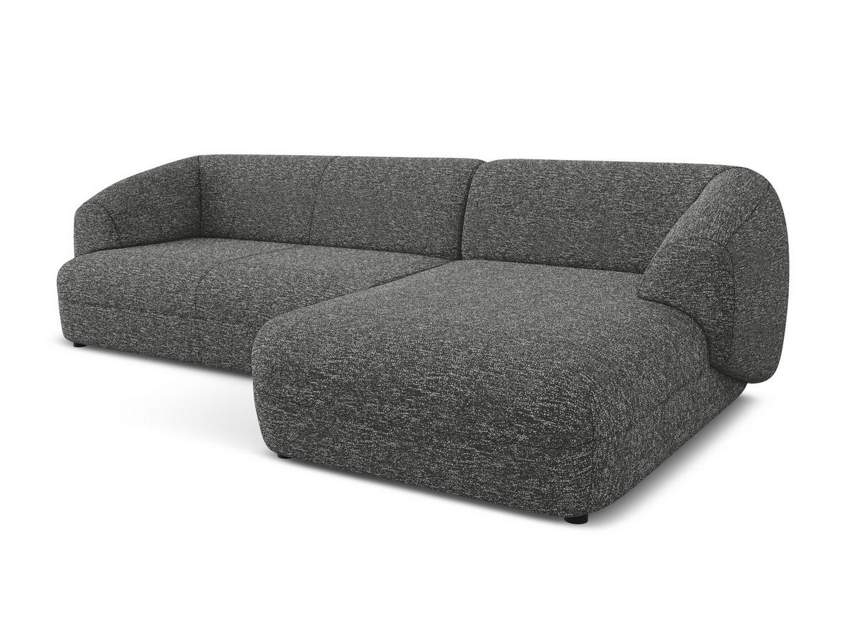 ECKSOFA rechts Strukturstoff Stoff Grau - Dunkelgrau/Schwarz, Kunststoff/Textil (280/156cm) - Makamii