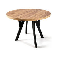 ESSTISCH ausziehbar rund 90-190 cm ATO Craft, Auszugstisch mit Einlegeplatte - Schwarz/Braun, Holzwerkstoff (90/90/77cm) - VENASI MÖBEL