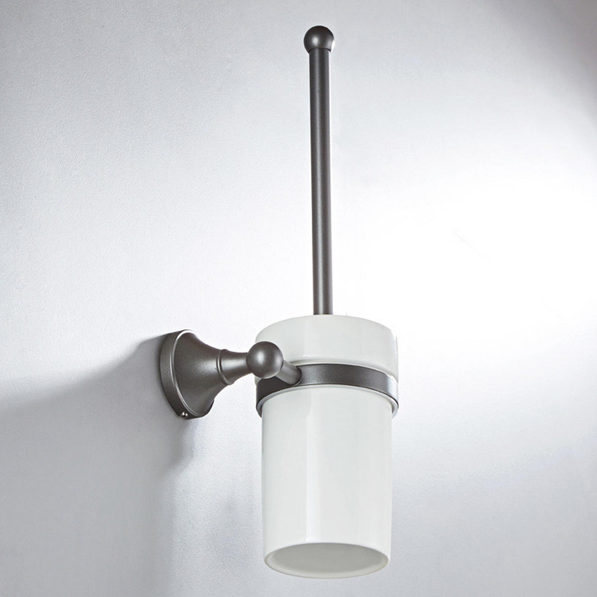 TOILETTENBÜRSTENHALTER – Dunkelgrau (16 x 10,5 x 36 cm) - Dunkelgrau, Metall (16/36/10.5cm)