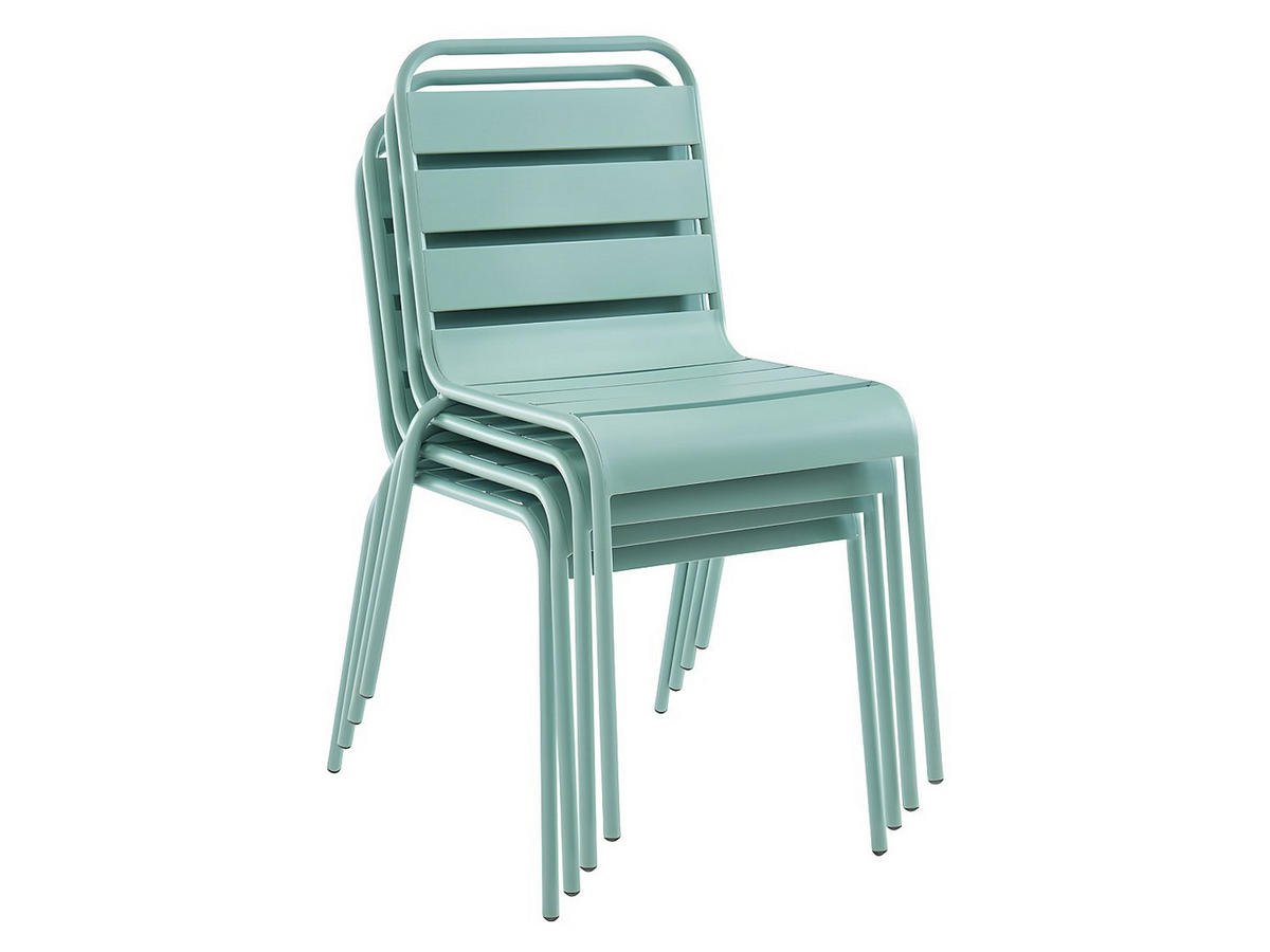 GARTENESSGRUPPE im Set - 8 -Sitzer - Stahl - mandelgrün - MIRMANDE - Grün, Metall - Vente-Unique