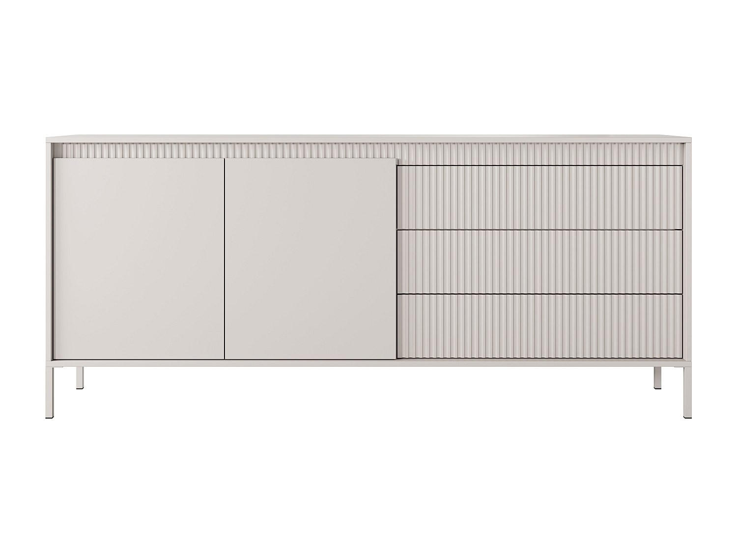 SIDEBOARD - 187.1 cm x 39.5 cm - Holz, Platte - Beige NURSEMA - Beige, Holz (187.1/81.4/39cm) - Vente-Unique