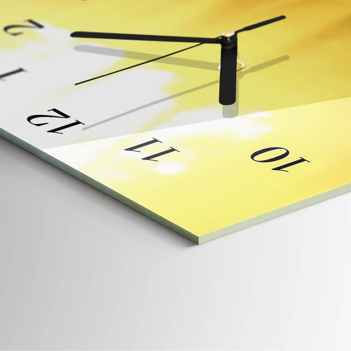 WANDUHR 60x30 cm - Frühling - Goldfarben, Glas (30/60/0.4cm) - TULUP