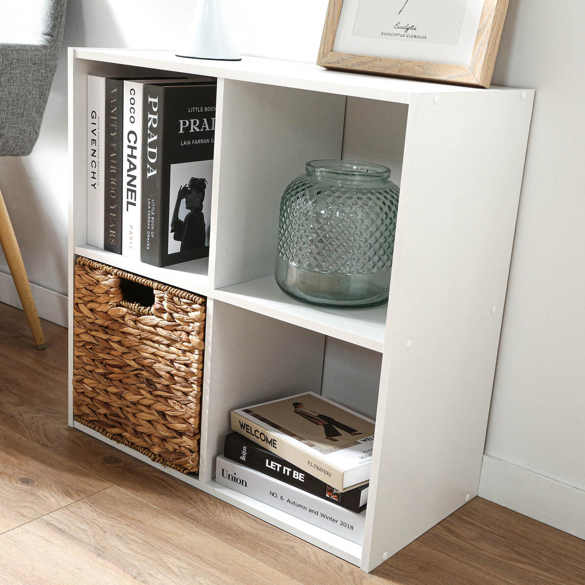 MÖBELSTÜCK 4 Fächer compo 61,5/29,5/61,5 cm - Weiß, Holzwerkstoff (61.5/61.5/29.5cm) - Calicosy