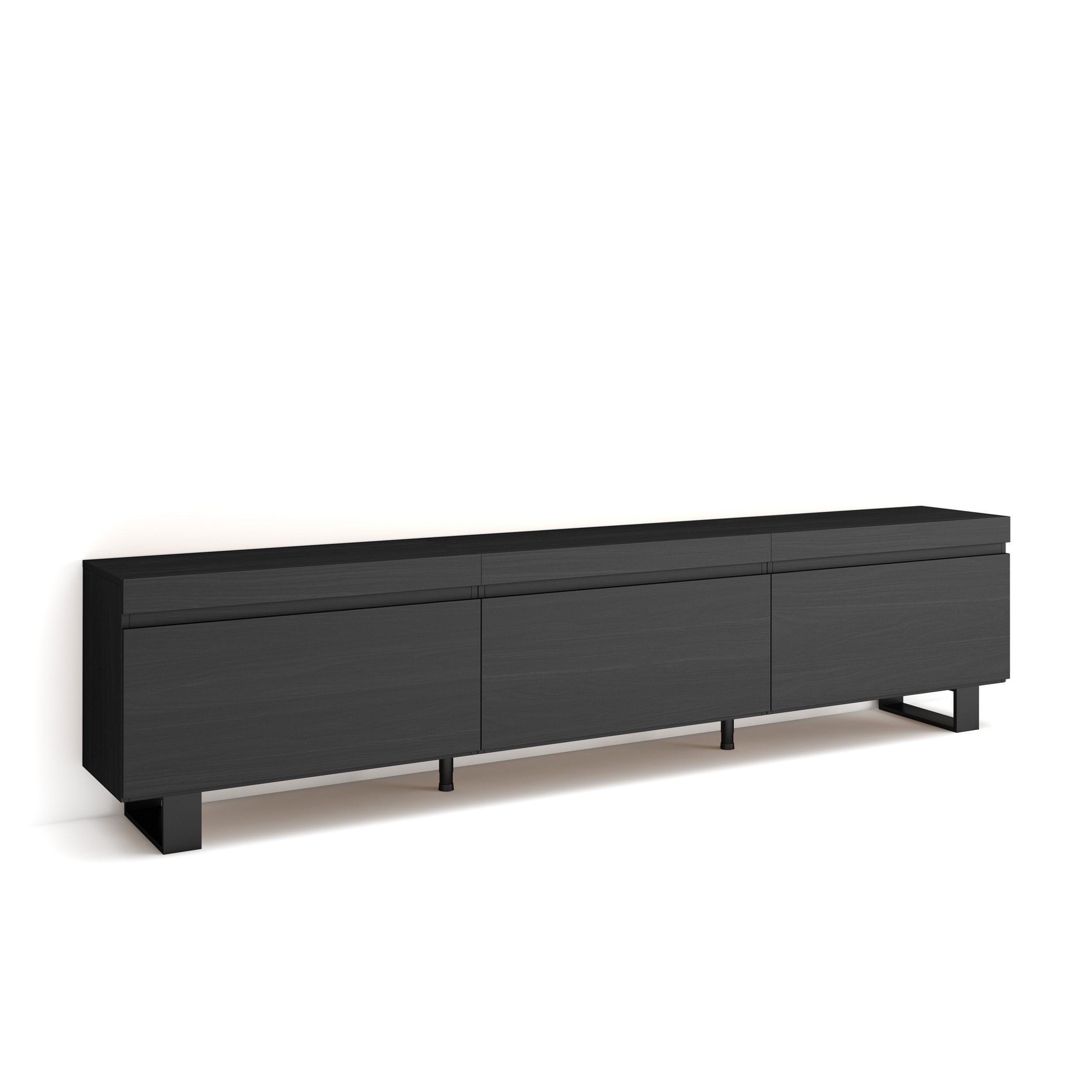 Skraut Home Lowboard, Schwarz 240x57x35 cm