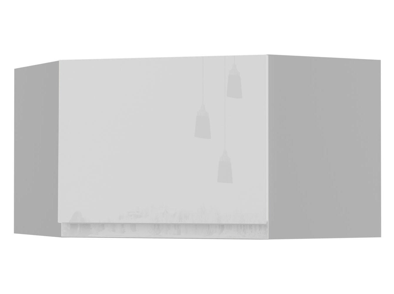 ECKHÄNGESCHRANK Florence W10/60/36 Grau / RAL 9003 signalweiß HG 60 / 60 / 36cm - Türanschlag rechts - Weiß Hochglanz/Grau, Holz/Holzwerkstoff (60/36/60cm) - Feldmann-Wohnen