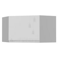 ECKHÄNGESCHRANK Florence W10/60/36 Grau / RAL 9003 signalweiß HG 60 / 60 / 36cm - Türanschlag rechts - Weiß Hochglanz/Grau, Holz/Holzwerkstoff (60/36/60cm) - Feldmann-Wohnen