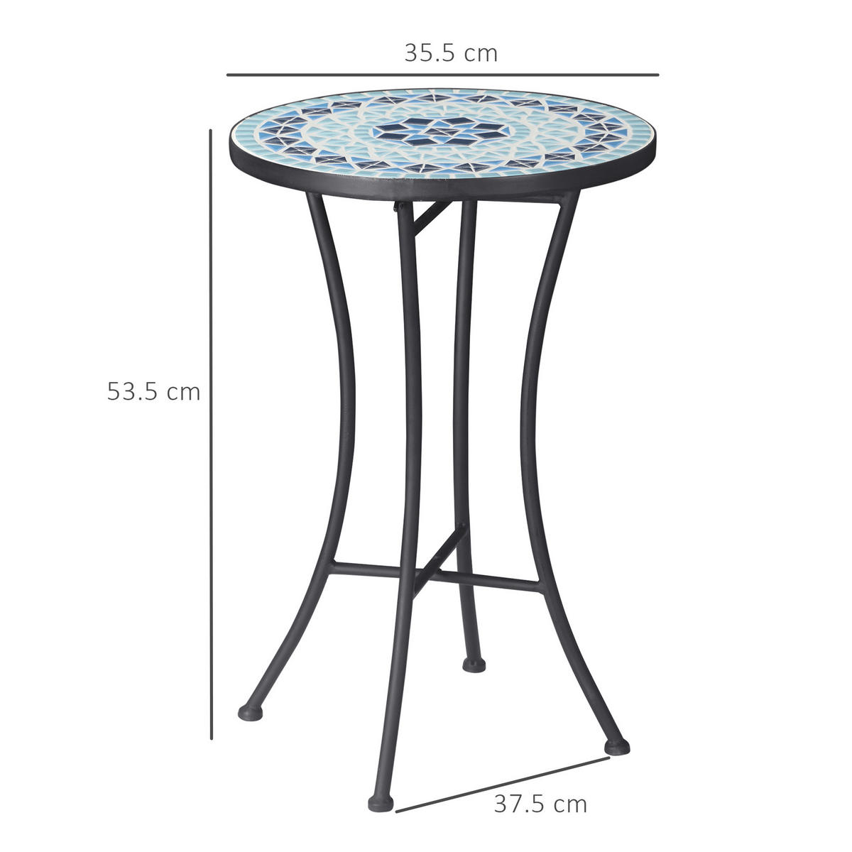 GARTENTISCH,BLAU,1 Stück - Blau, Metall (35.5/35.5/53.5cm) - GiPP